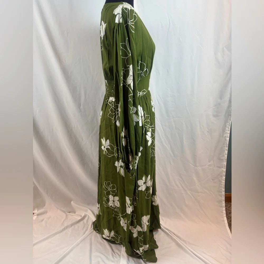 Billabong Green Floral Long Sleeve Dress - Picture 7 of 11